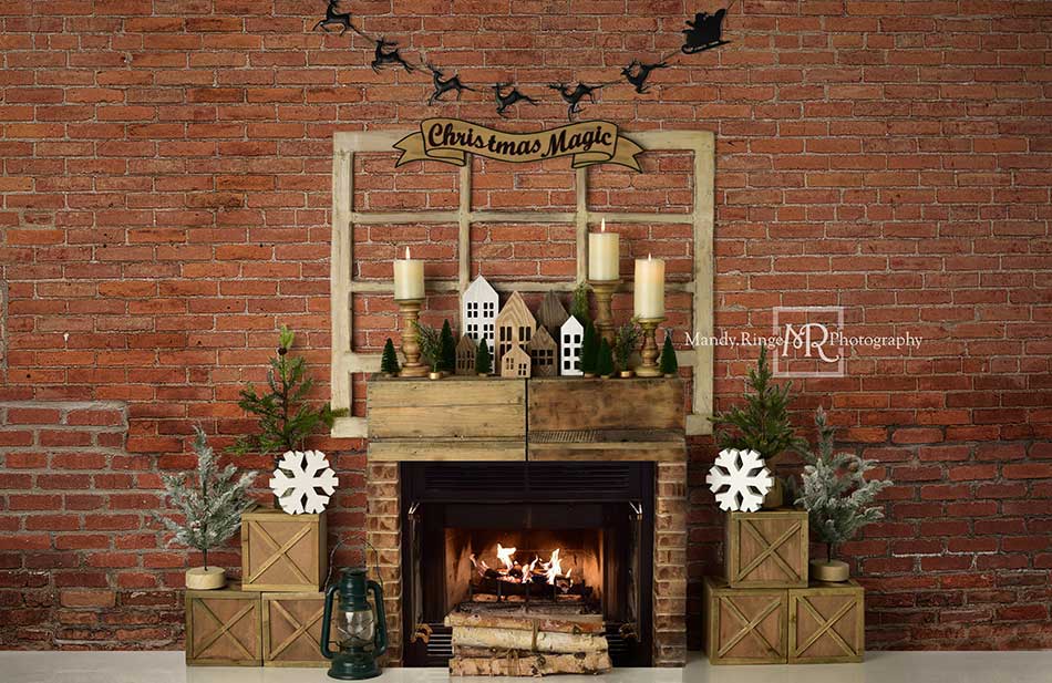 Kate Christmas Magic Brick Backdrop Designed By Mandy Ringe Photography -UK