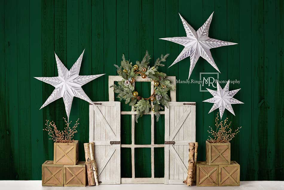 Kate Evergreen Christmas Holiday Backdrop Designed By Mandy Ringe Photography -UK