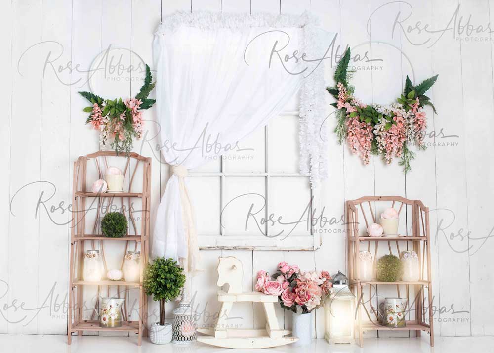 Kate Floral Little Girls Room Backdrop Designed By Rose Abbas -UK