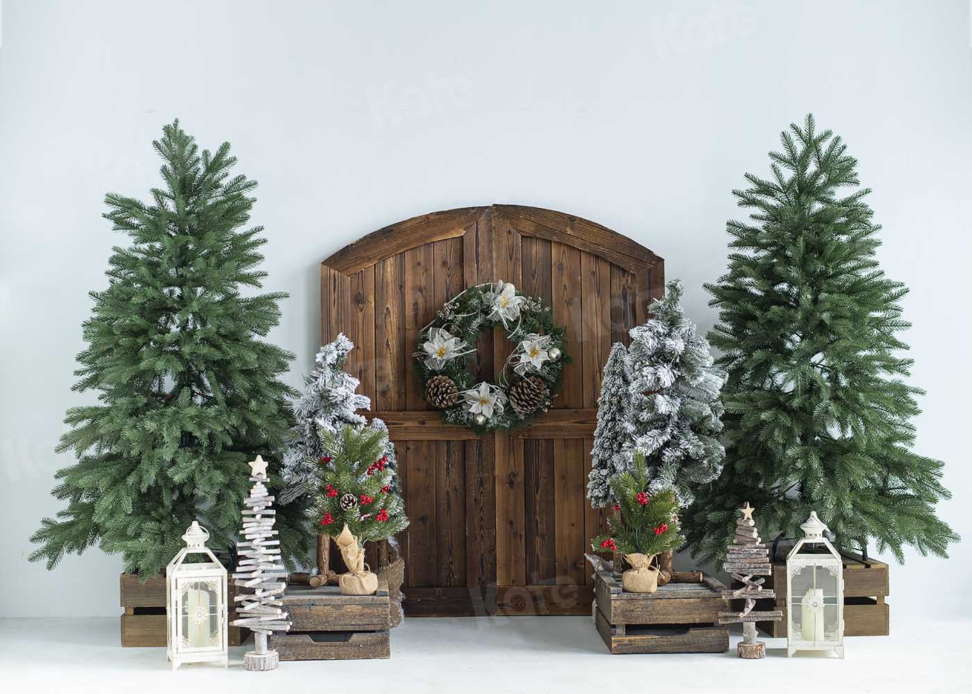 Kate Christmas Trees Barn Door Backdrop Designed by Emetselch -UK