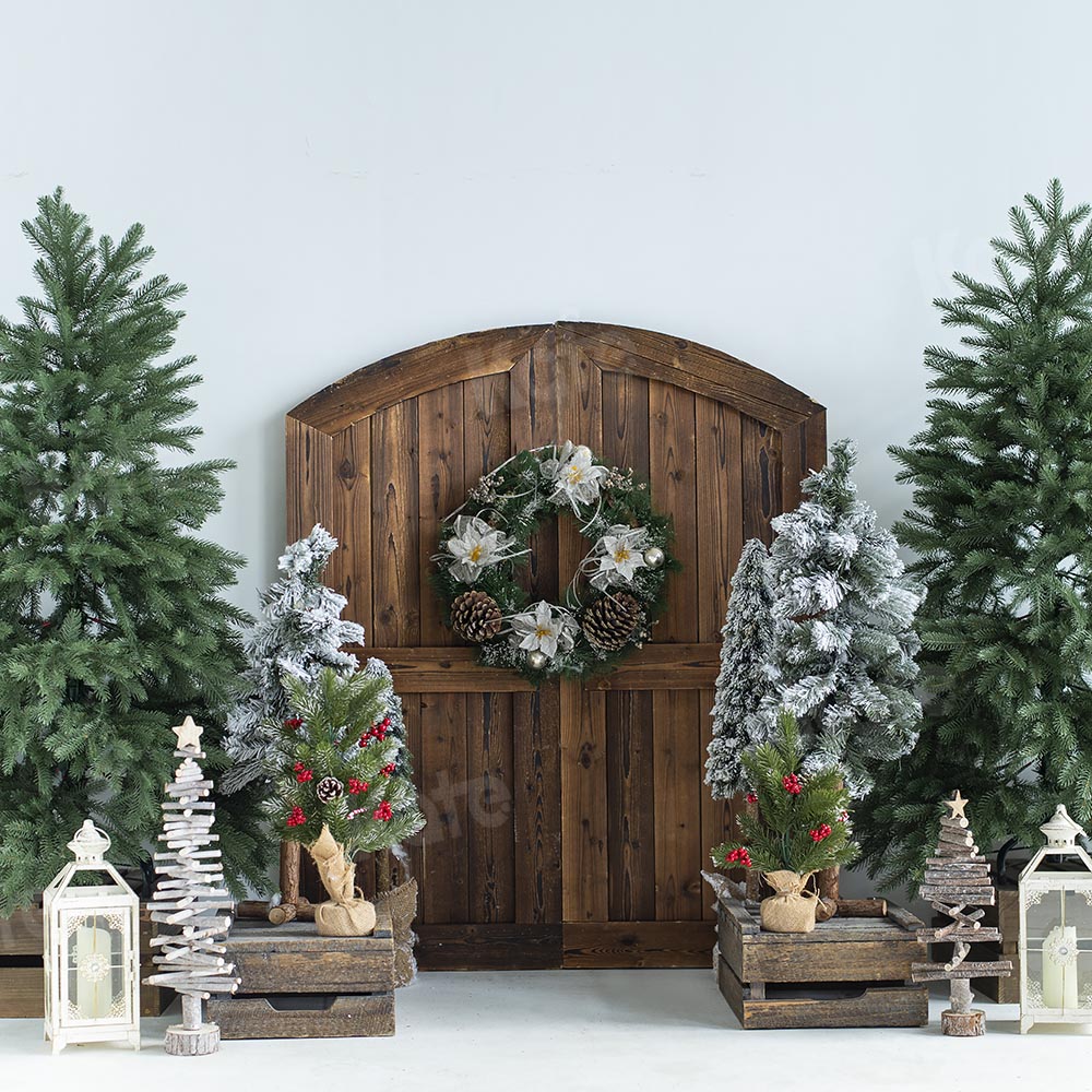 Kate Christmas Trees Barn Door Backdrop Designed by Emetselch -UK