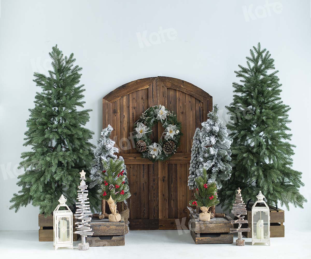 Kate Christmas Trees Barn Door Backdrop Designed by Emetselch -UK
