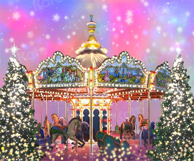 Kate Fantasy Christmas Carousel Backdrop for Photography -UK