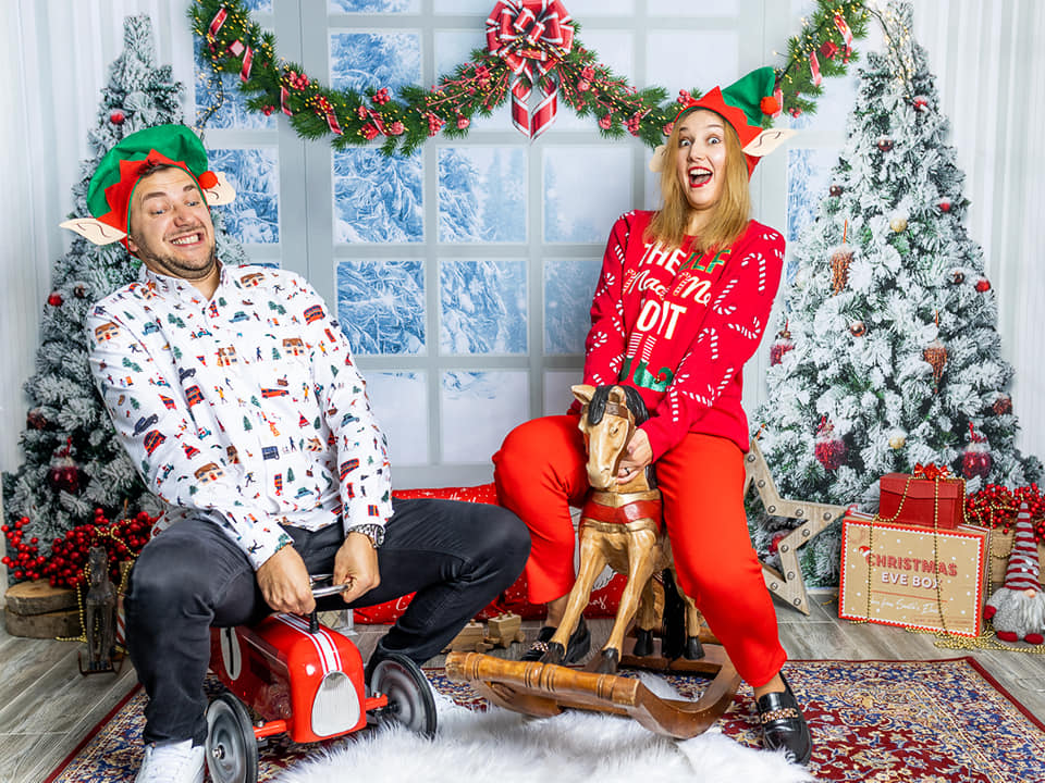 Kate Christmas Tree Winter White Window Backdrop Designed by Chain Photography -UK