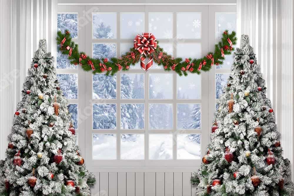 Kate Christmas Tree Winter White Window Backdrop Designed by Chain Photography -UK