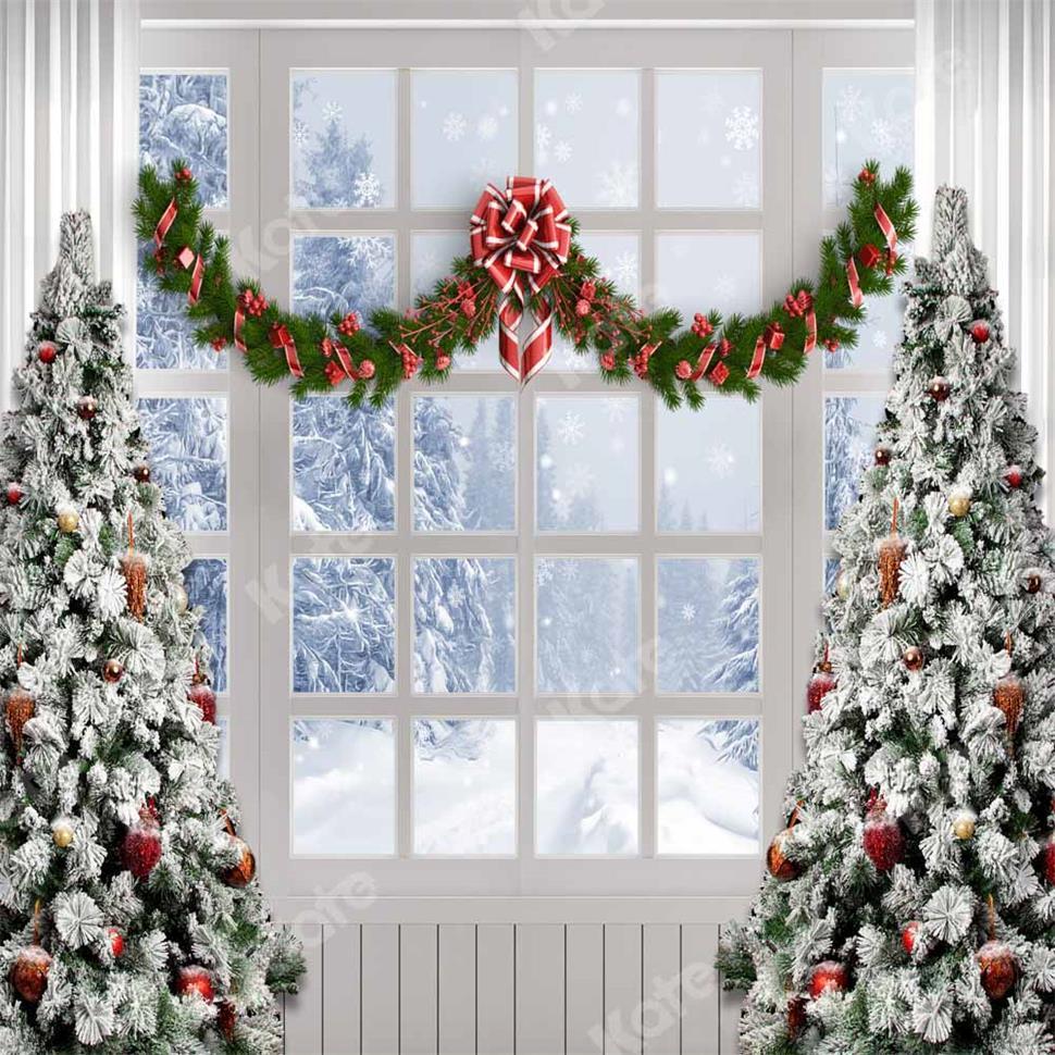 Kate Christmas Tree Winter White Window Backdrop Designed by Chain Photography -UK