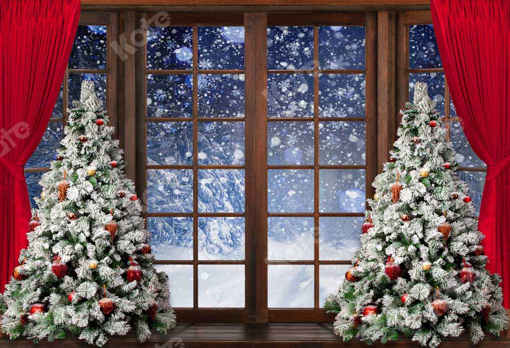 Kate Winter Snow Christmas Window Backdrop Designed by Chain Photography -UK