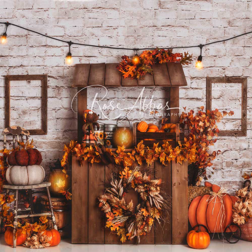 Kate Autumn Pumpkin Stand Harvast Backdrop Designed By Rose Abbas -UK