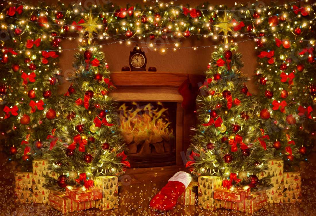 Kate Christmas Gifts Fireplace Backdrop for Photography -UK