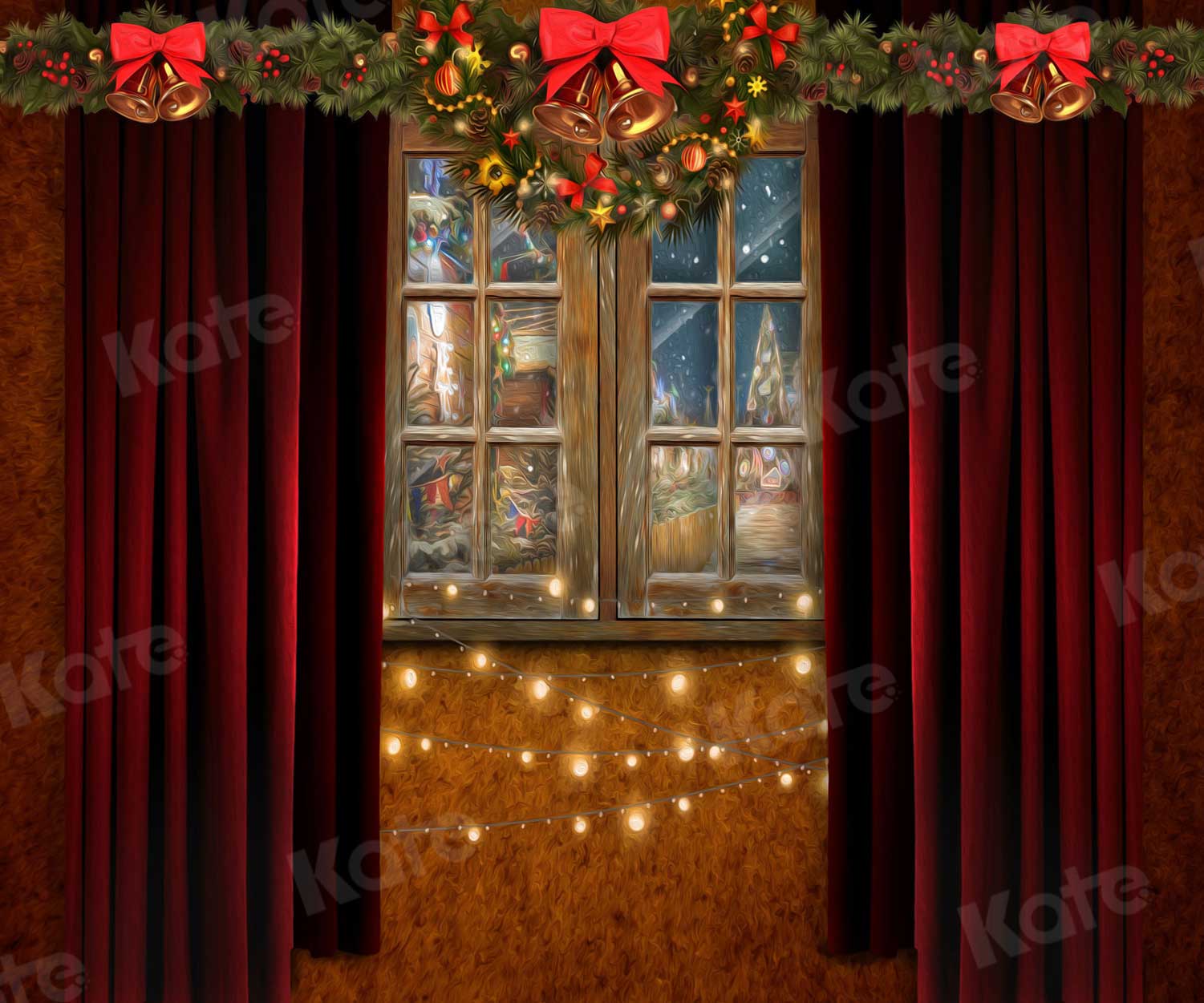 Kate Christmas Window Bling Backdrop for Photography -UK
