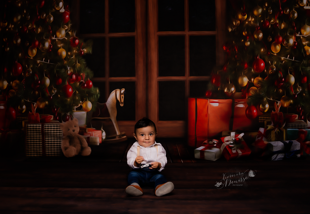 Kate Christmas Eve Night Window Backdrop for Photography -UK