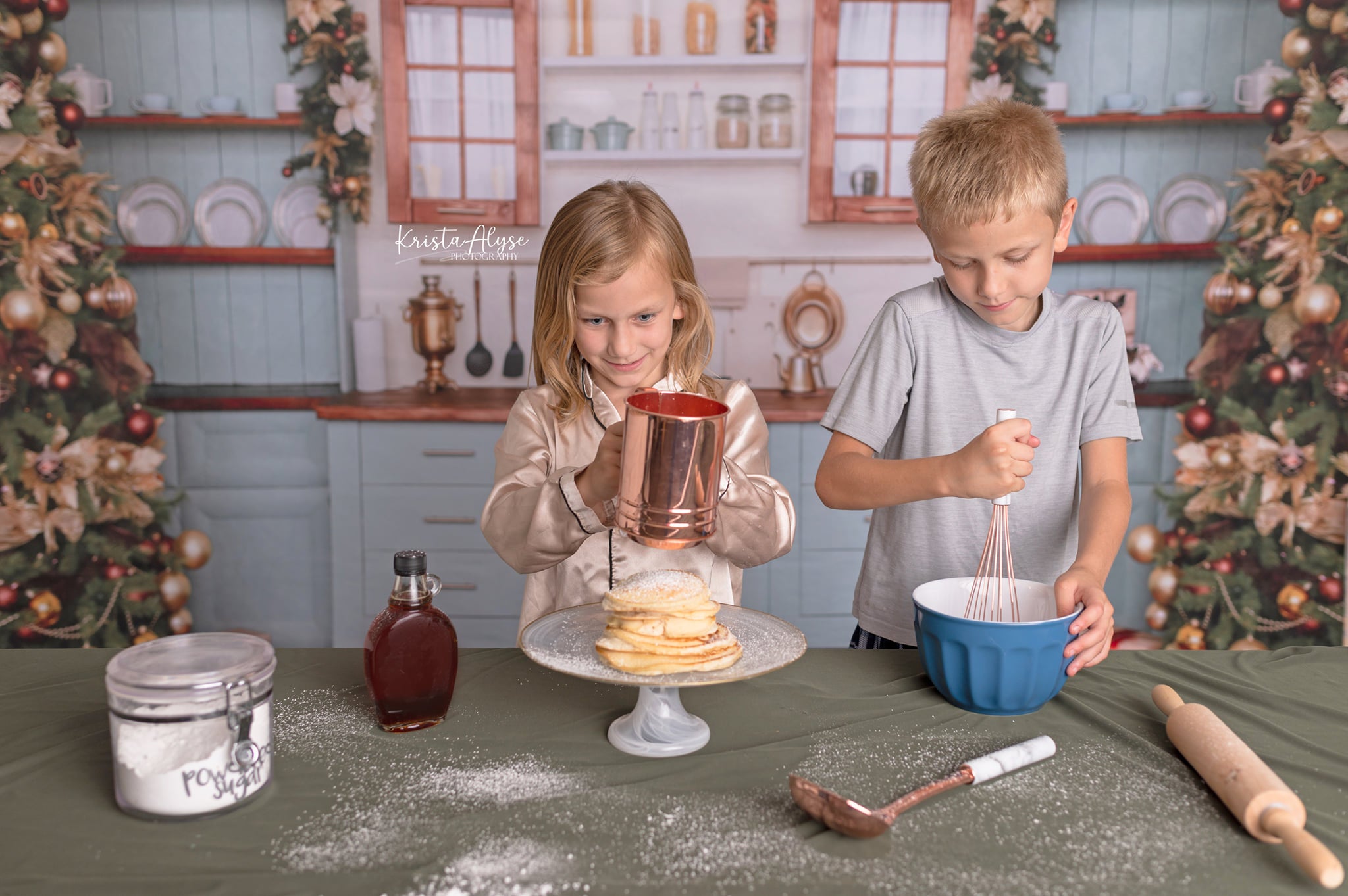 Kate Christmas Kitchen Room Backdrop for Photography -UK