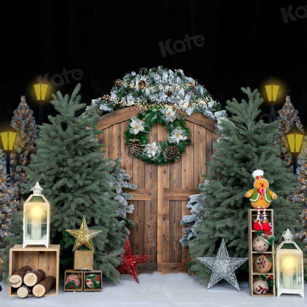 Kate Christmas Trees Barn Door Backdrop Designed by Emetselch -UK