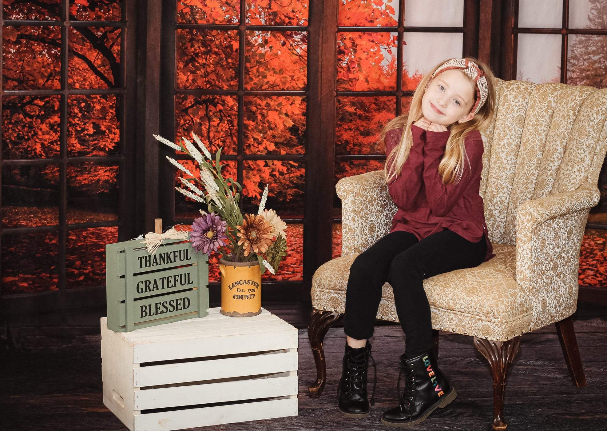 Kate Autumn Fallen Leaves Backdrop Window for Photography -UK