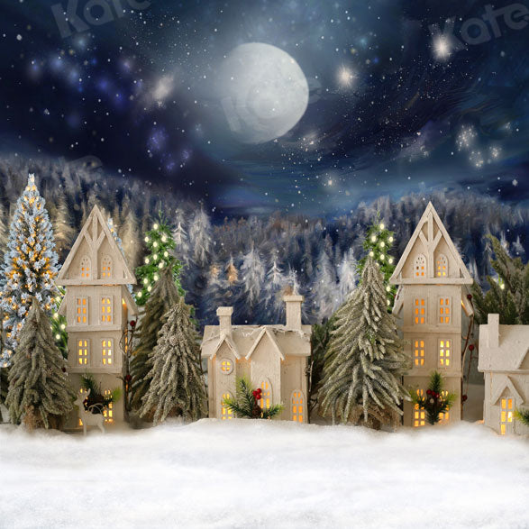 Kate Winter Night Christmas House Backdrop for Photography -UK