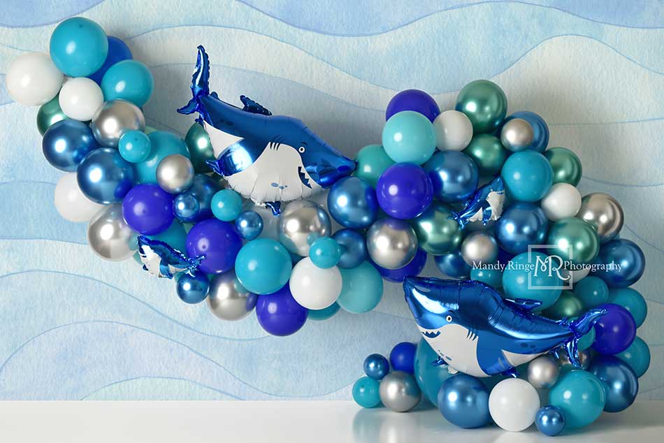 Kate Blue Balloon Shark Backdrop Designed by Mandy Ringe Photography -UK
