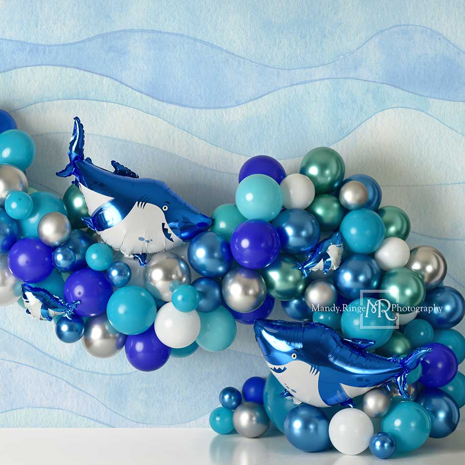 Kate Blue Balloon Shark Backdrop Designed by Mandy Ringe Photography -UK