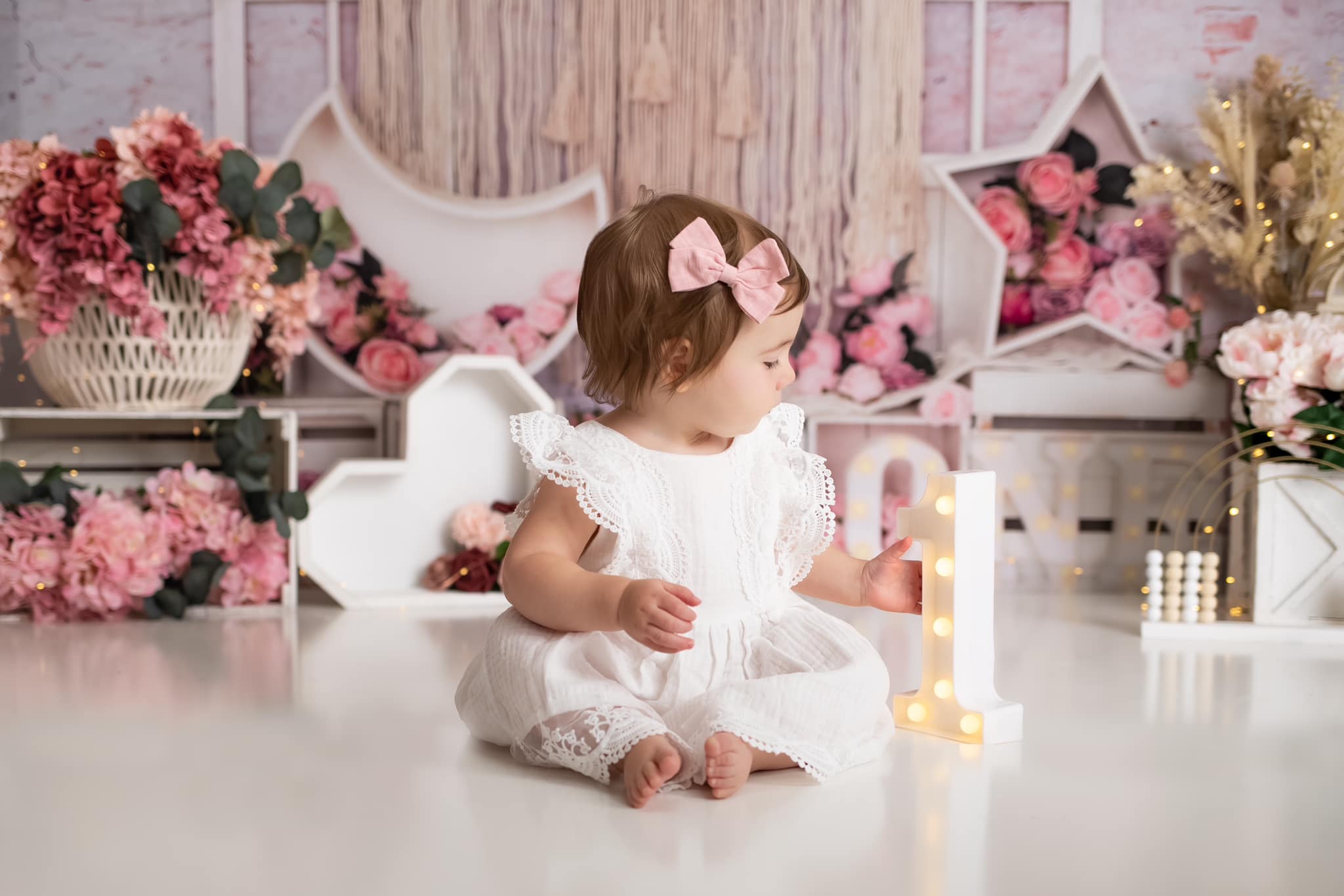 Kate Birthday Flower Boho Cake Smash Backdrop Designed by Emetselch -UK