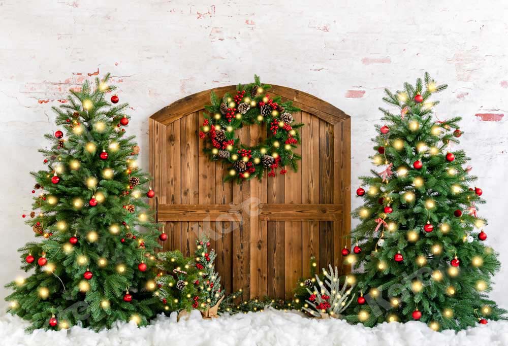 Kate Christmas Tree Wreath Barn Door Backdrop Designed by Emetselch -UK