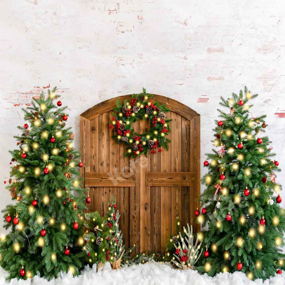Kate Christmas Tree Wreath Barn Door Backdrop Designed by Emetselch -UK