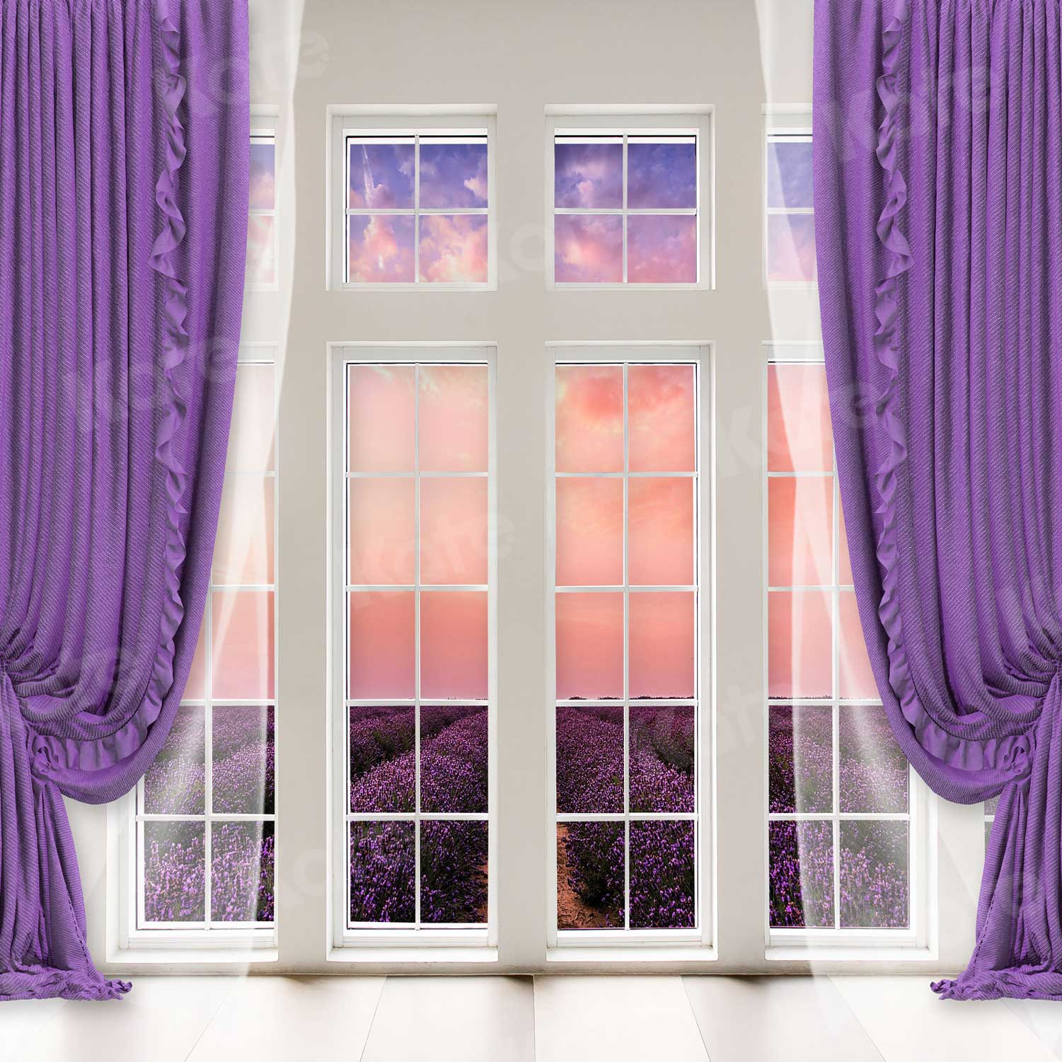 Kate Window Purple Curtain Lavender Backdrop for Photography -UK