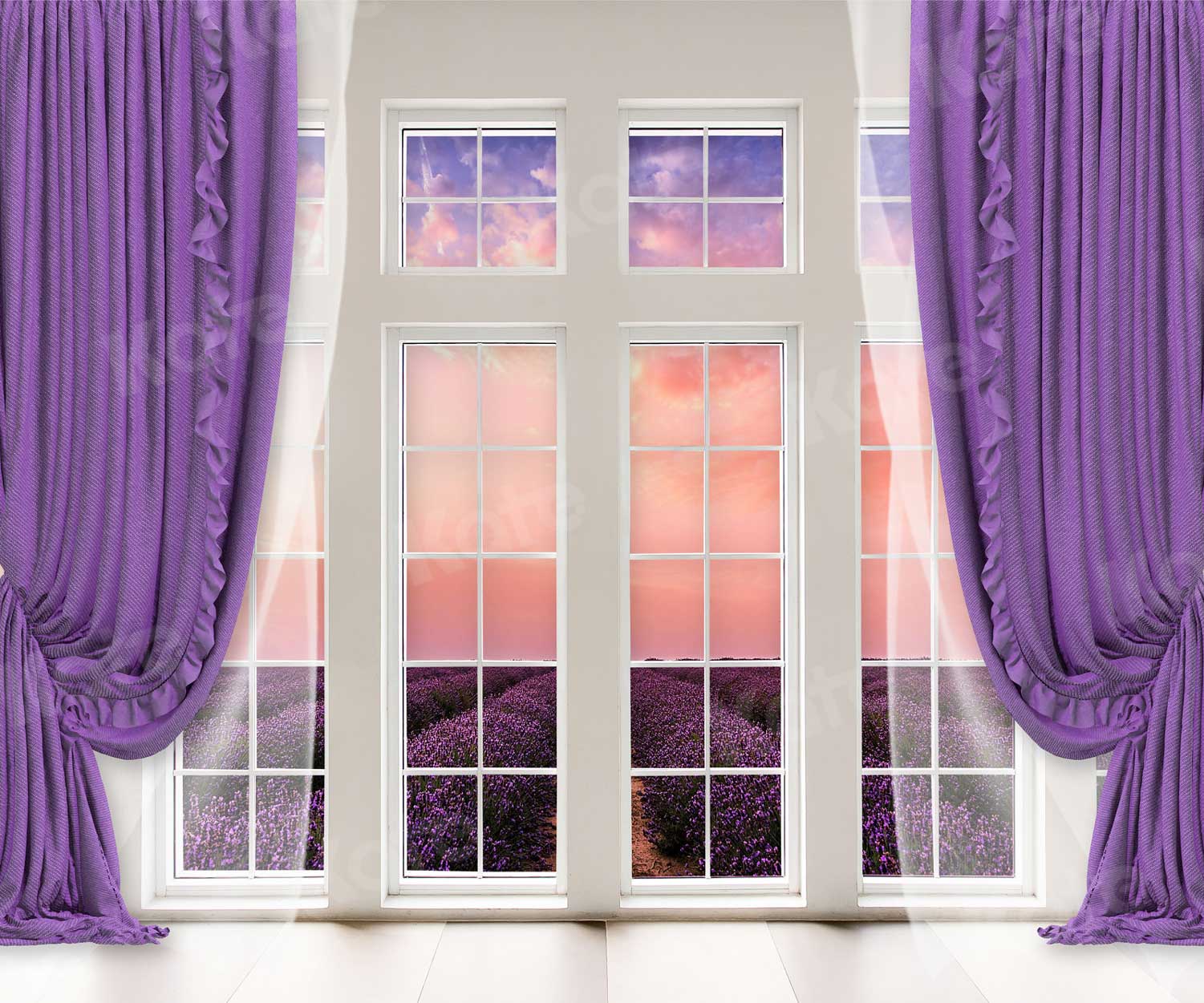 Kate Window Purple Curtain Lavender Backdrop for Photography -UK