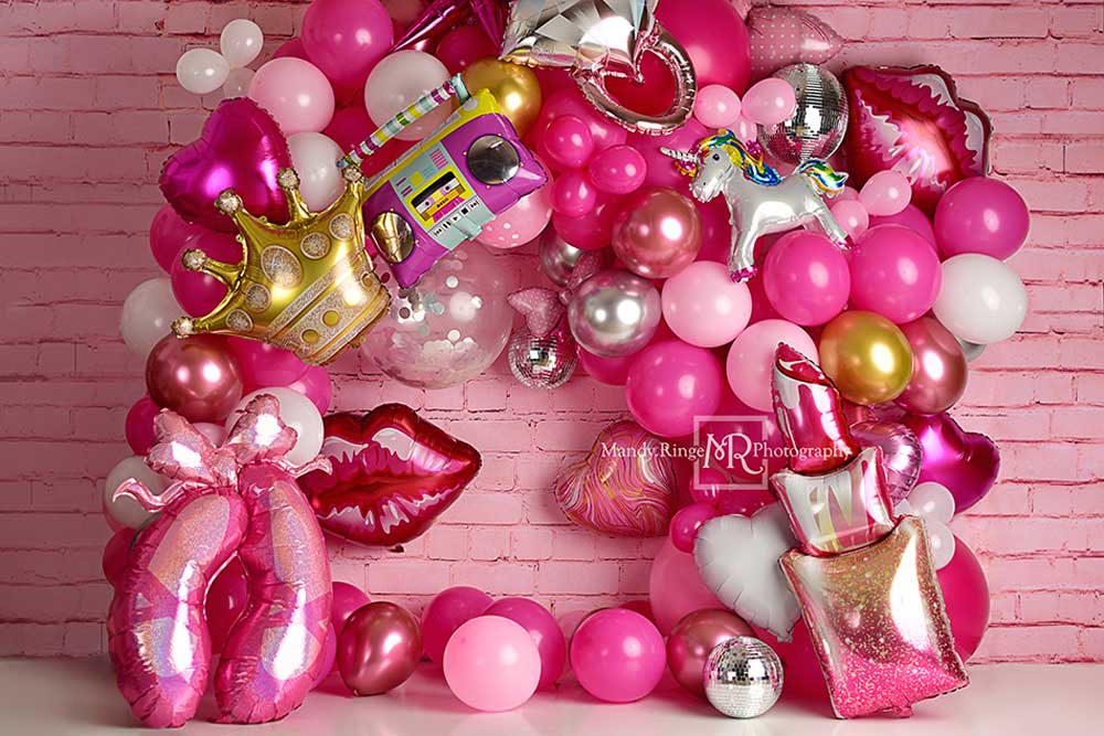 Kate Party Girly Doll Pink Cake Smash Backdrop Designed by Mandy Ringe Photography
