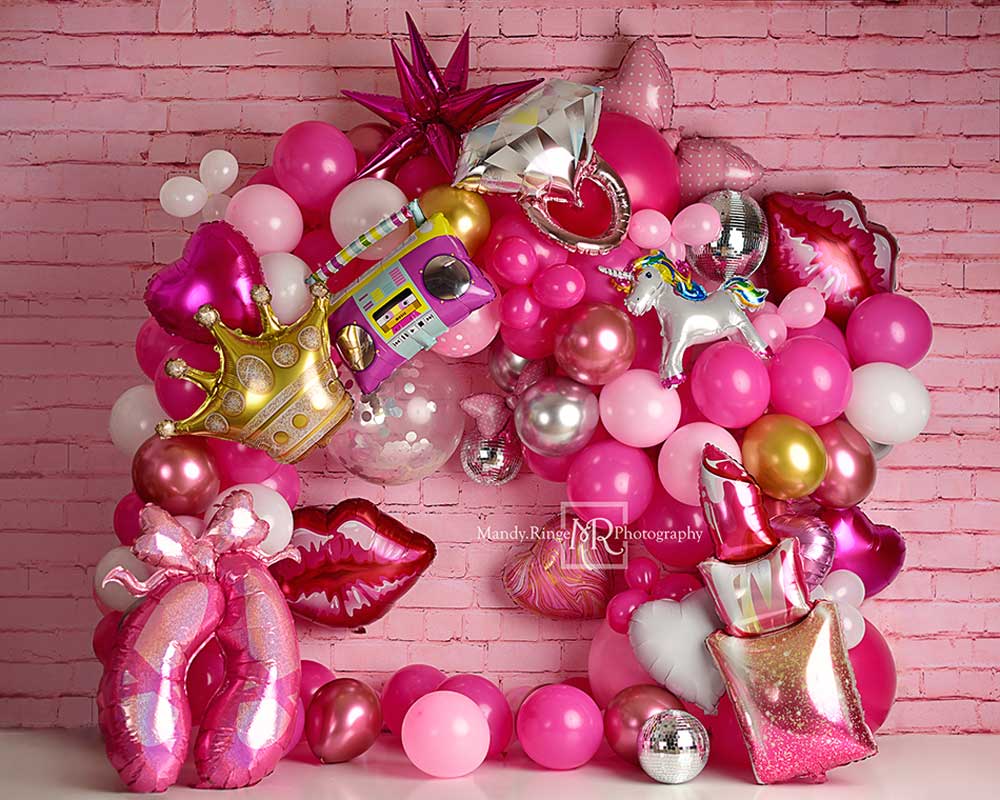 Kate Party Girly Doll Pink Cake Smash Backdrop Designed by Mandy Ringe Photography -UK