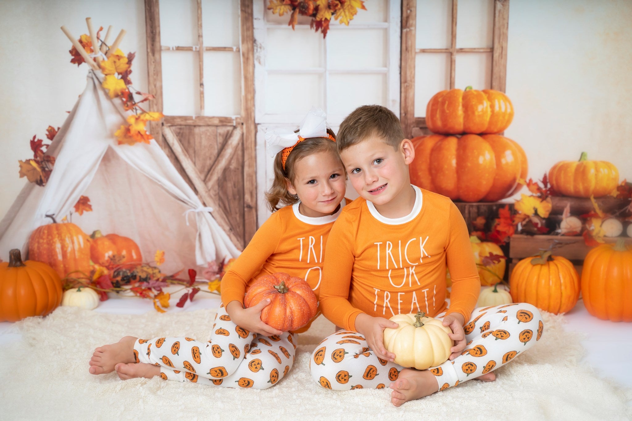 Kate Autumn Thanksgiving Sweet Harvest Pumpkins Backdrop for Photography -UK