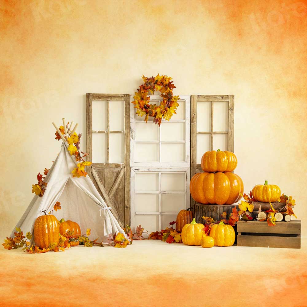 Kate Autumn Thanksgiving Sweet Harvest Pumpkins Backdrop for Photography -UK