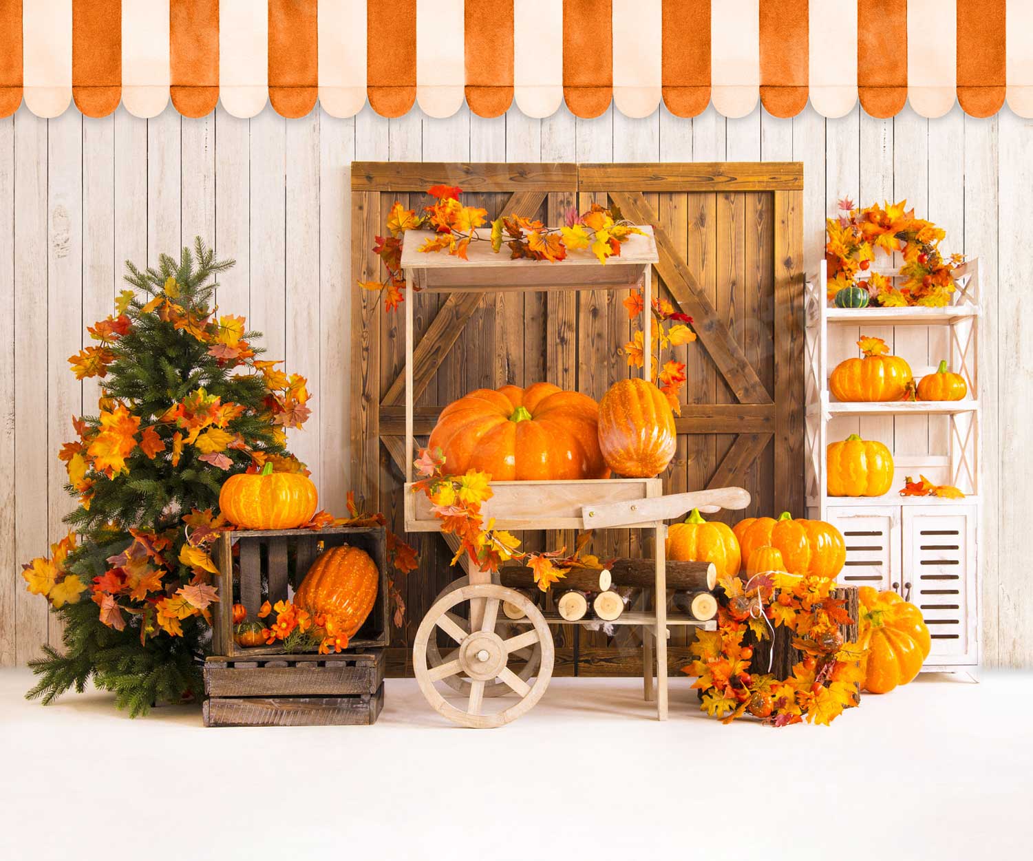 Kate Thanksgiving Pumpkins Harvest Store Backdrop for Photography -UK