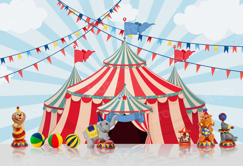 Kate Cake Smash Backdrop Circus Carnival Toys for Photography -UK