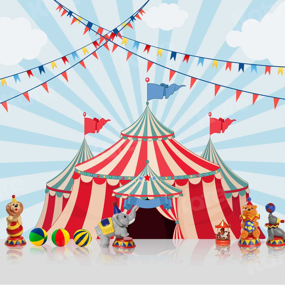 Kate Cake Smash Backdrop Circus Carnival Toys for Photography -UK