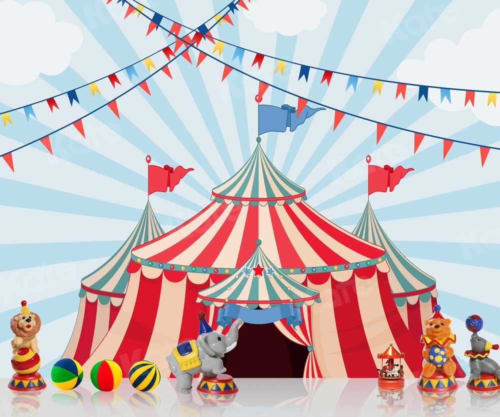 Kate Cake Smash Backdrop Circus Carnival Toys for Photography -UK