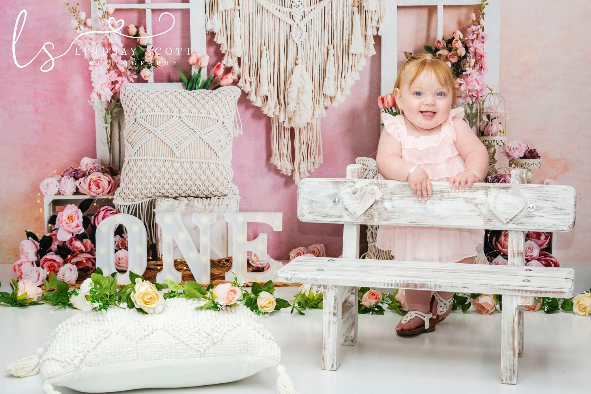 Kate Boho Flowers Backdrop Birthday Designed by Emetselch -UK