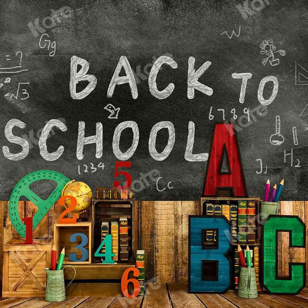 Kate Back To School Backdrop Blackboard Stationery Designed by Emetselch -UK