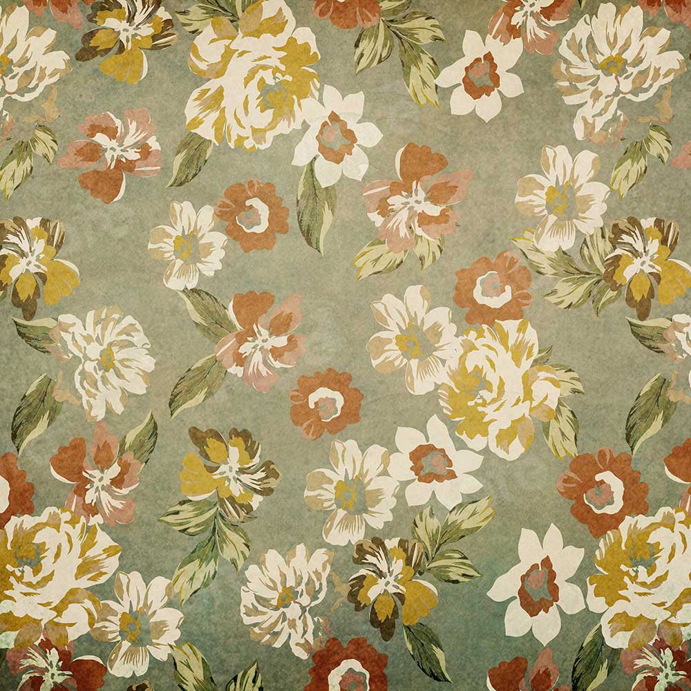 Kate Abstract Retro Flower Green Leaves Backdrop for Photography -UK