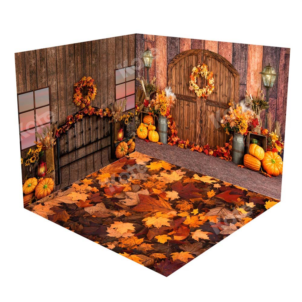 Kate Autumn Barn Door Fallen Leaves Room Set -UK
