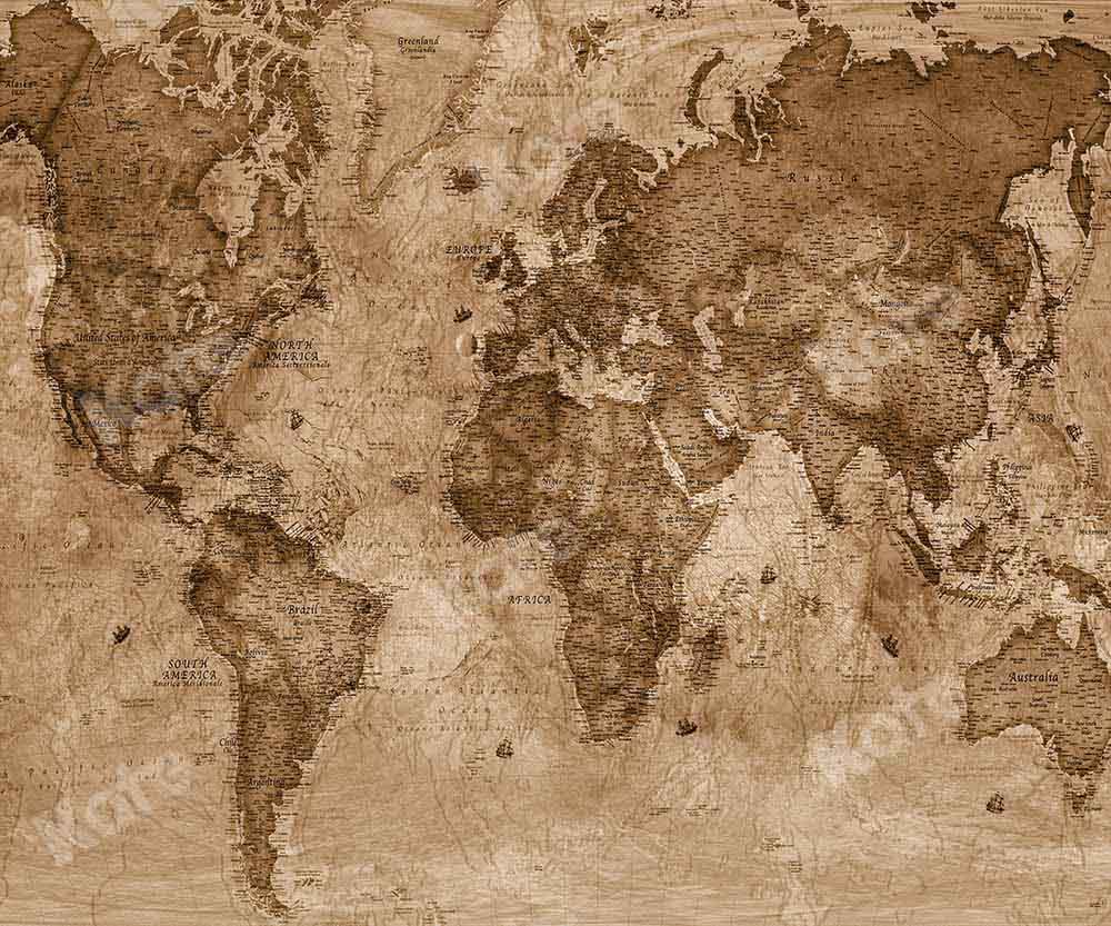Kate Abstract World Map Retro Backdrop Designed by Chain Photography -UK