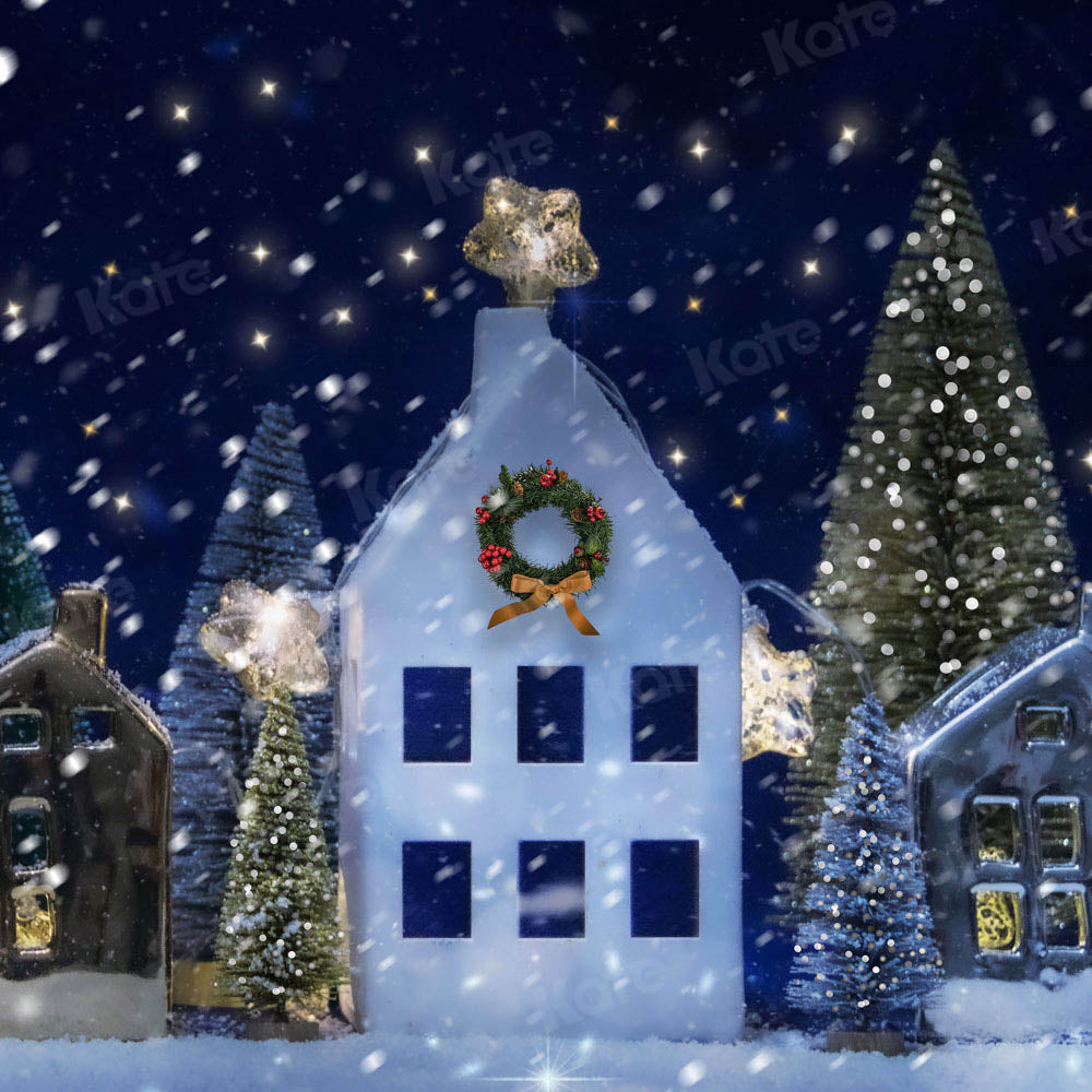 Kate Christmas Eve Tree Snowy Backdrop Designed by Chain Photography -UK