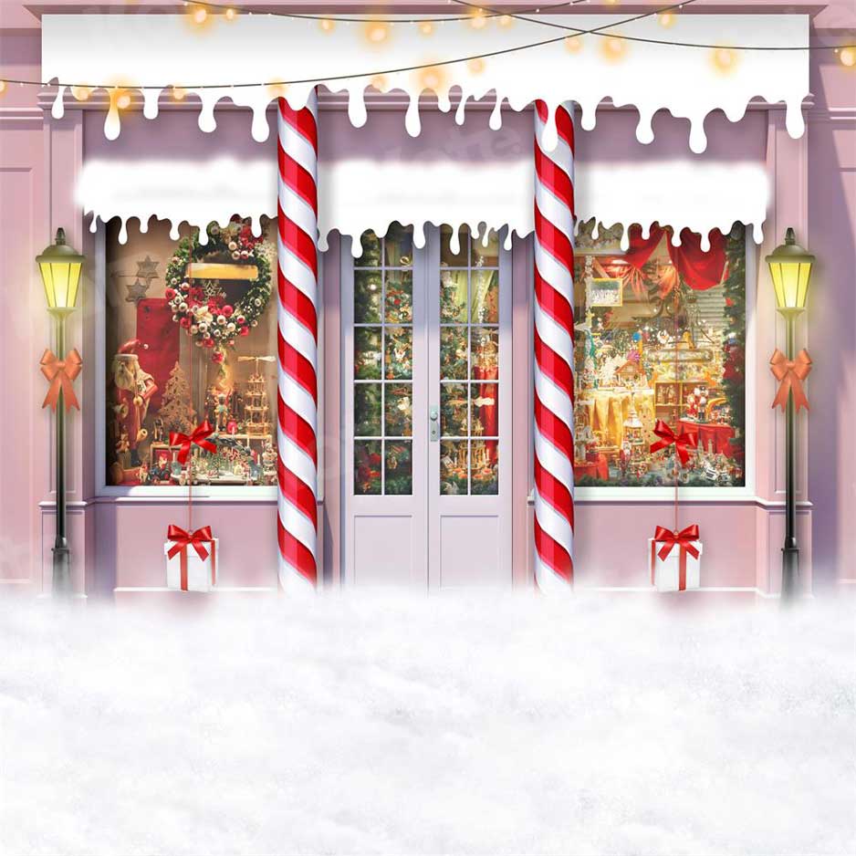 Kate Christmas Candy Pink Toy Store Backdrop for Photography -UK