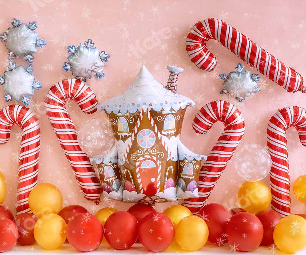 Kate Christmas Balloon Winter Gingerbread House Backdrop Designed by Emetselch -UK