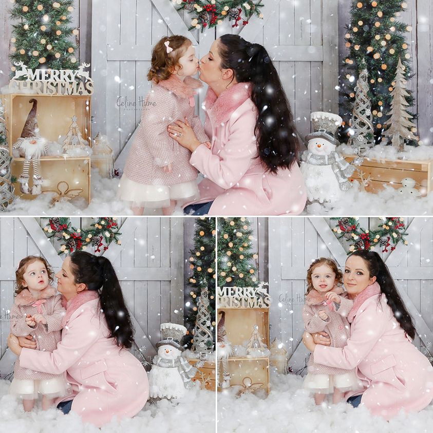 Kate Christmas Wood Grain Tree Wreath Backdrop Designed by Emetselch -UK