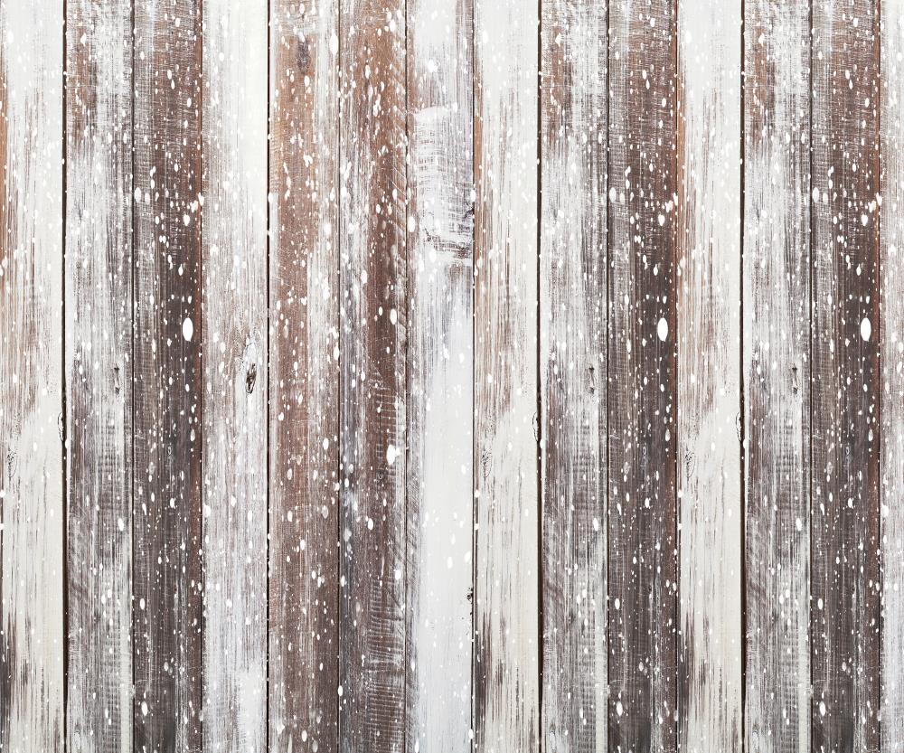 Kate Winter Snow Wood Christmas Backdrops for Newborn -UK