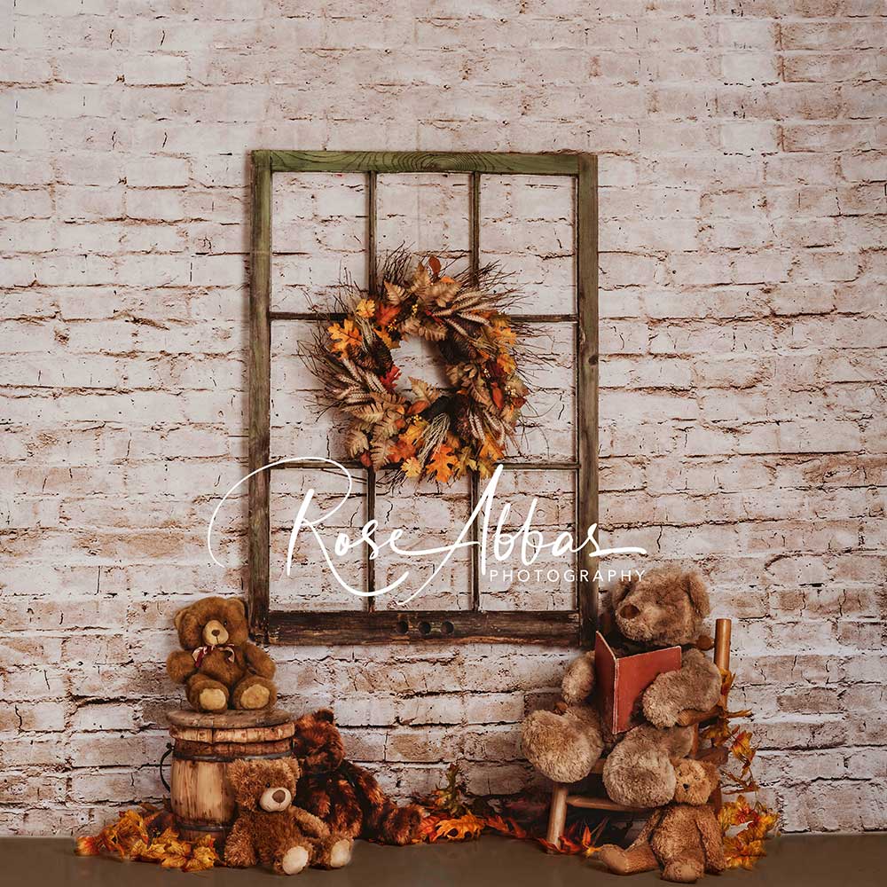 Kate Autumn Window With Bears Backdrop Designed By Rose Abbas -UK