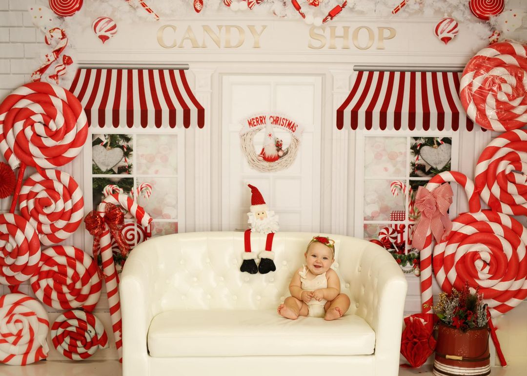 Kate Christmas Candy Shop Children Backdrop for Photography -UK