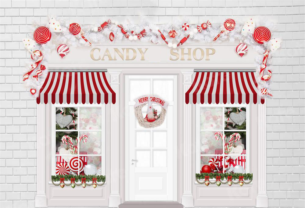 Kate Christmas Candy Shop Children Backdrop for Photography -UK