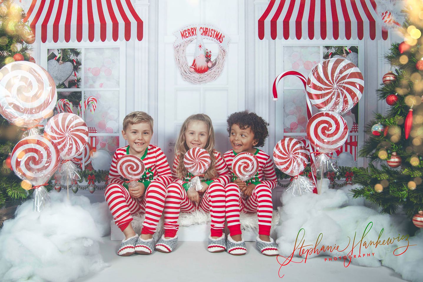 Kate Christmas Candy Shop Children Backdrop for Photography -UK