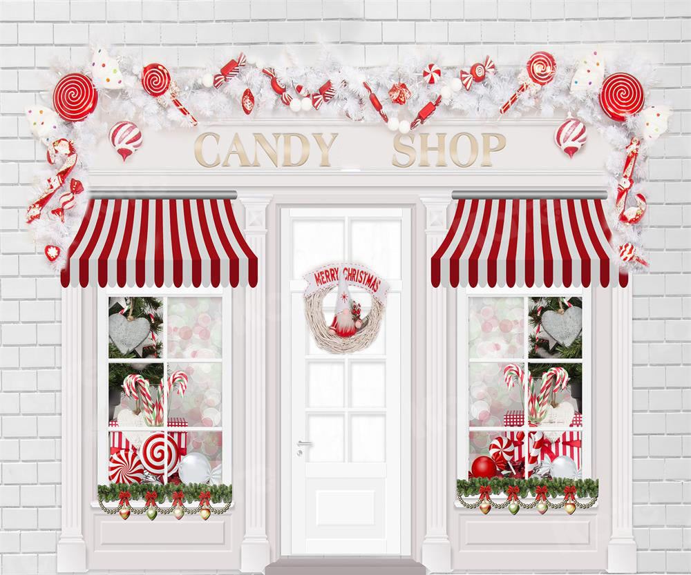 Kate Christmas Candy Shop Children Backdrop for Photography -UK