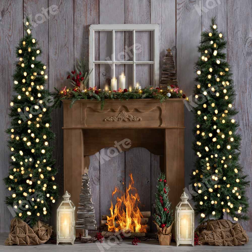 Kate Winter Christmas Fireplace Backdrop Designed by Emetselch -UK